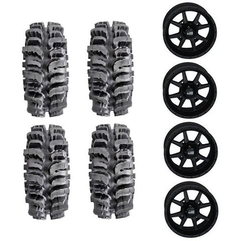 Interco Bogger UTV Tires Frontline 556 Stealth Black Wheels Mounted