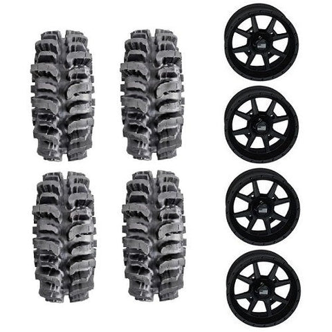 Interco Bogger UTV Tires 30x10-14 Frontline 556 Stealth Black Wheels Mounted