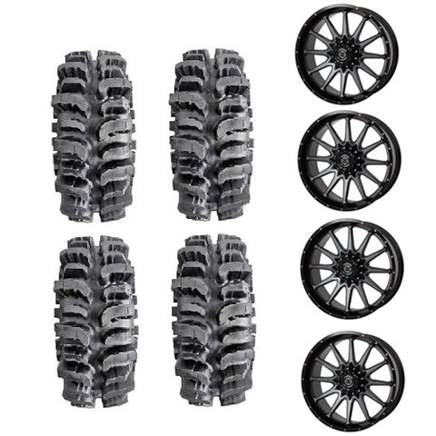 Interco Bogger UTV Tires Frontline 762 Dark Tint Wheels Mounted