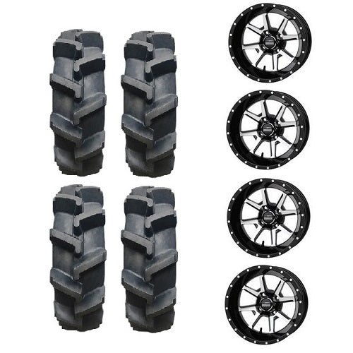 Interco Interforce II AG Tires 30x9-14 Mounted on Frontline 556 Black & Machined Wheels