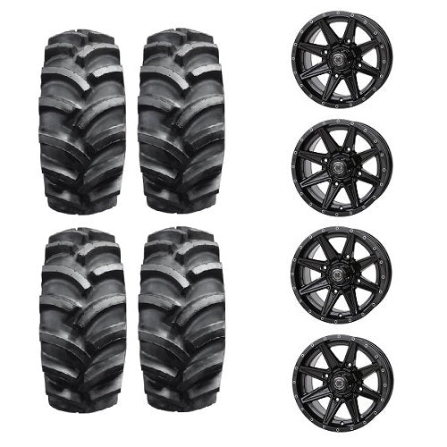 Interco Interforce AG Tires 30x8-14 & 30x10-14 Mounted on Frontline 308 Gloss Black Wheels 