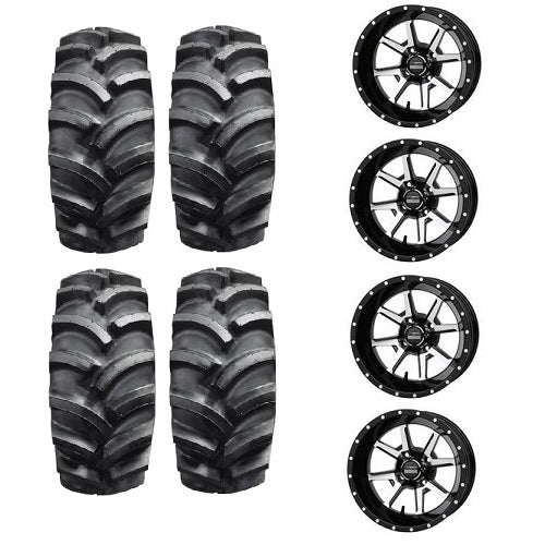 Interco Interforce AG Tires 30x8-12 Mounted on Frontline 556 Black & Machined Wheels