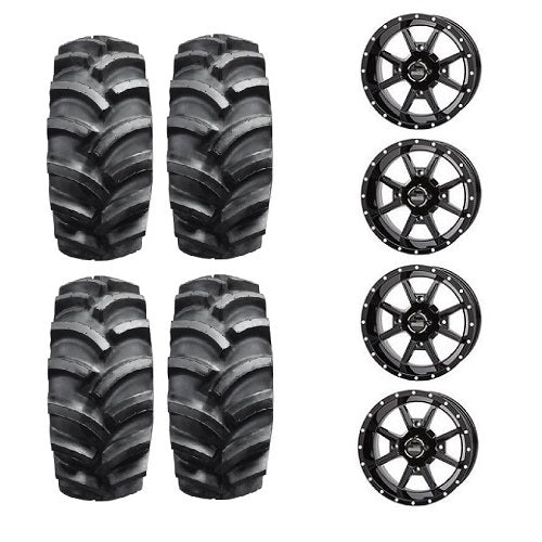 Interco Interforce AG Tires 27x10-12 Mounted on Frontline 556 Gloss Black Wheels