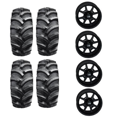 Interco Interforce AG Tires 27x10-14 Mounted on Frontline 556 Stealth Black Wheels 