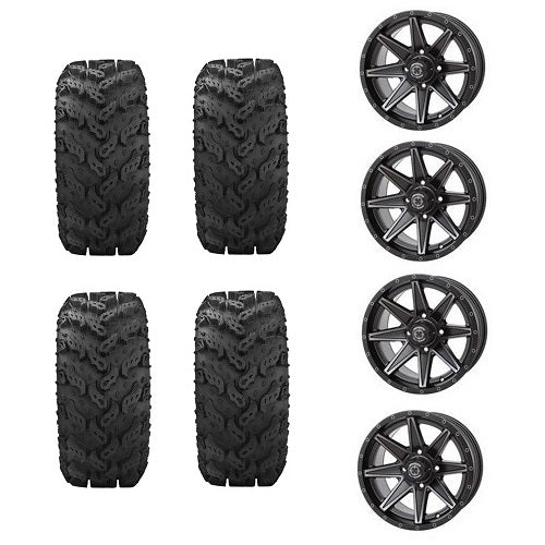 Interco Reptile Tires 26x10-14 Mounted on Frontline 308 Matte Black Wheels