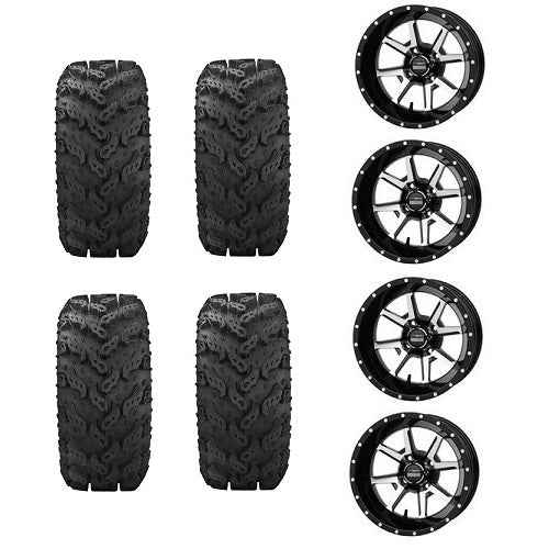 Interco Reptile Tires 27x9-14 & 27x11-14 Mounted on Frontline 556 Black & Machined Wheels