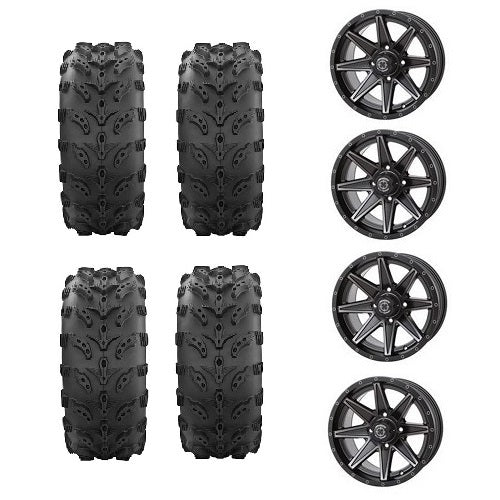 Interco Swamp Lite Tires 27x9-14 27x11-14 Frontline 308 Matte Black Wheels