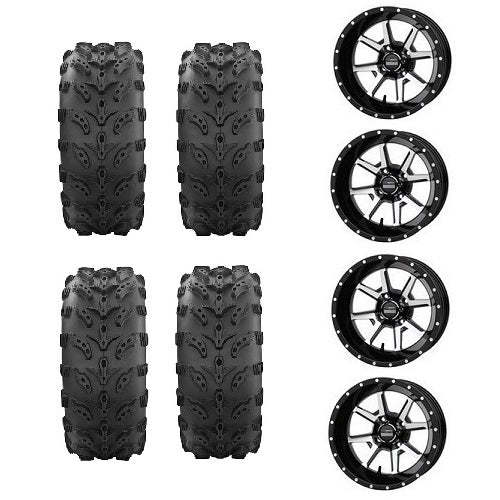 Interco Swamp Lite Tires 30x10-14 Mounted on Frontline 556 Black & Machined Wheels