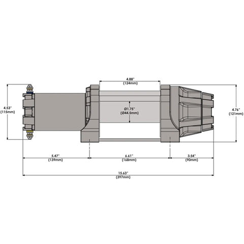 KFI Assault Winch 5000 lbs. Dimensions