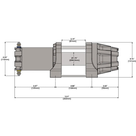 KFI Assault Winch 5000 Dimensions