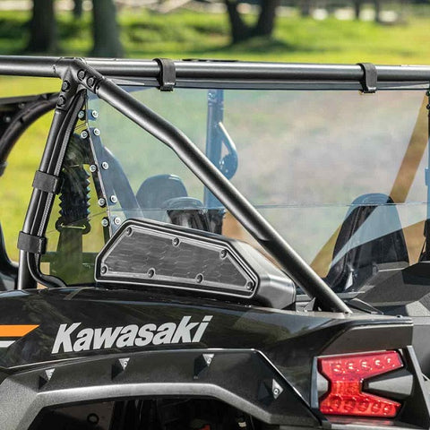 SuperATV Kawasaki Teryx KRX 4 1000 Rear Windshield - Light Tint Close