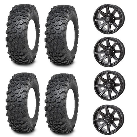 ITP Kinetic Tire & Wheel Kits - Frontline 308 Matte Black Wheels