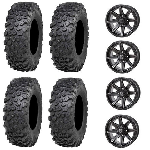 ITP Kinetic Tire & Wheel Kits - Frontline 308 Matte Black Wheels
