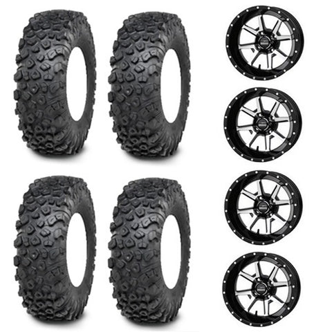 ITP Kinetic Tire & Wheel Kits - Frontline 556 Black & Machined Wheels