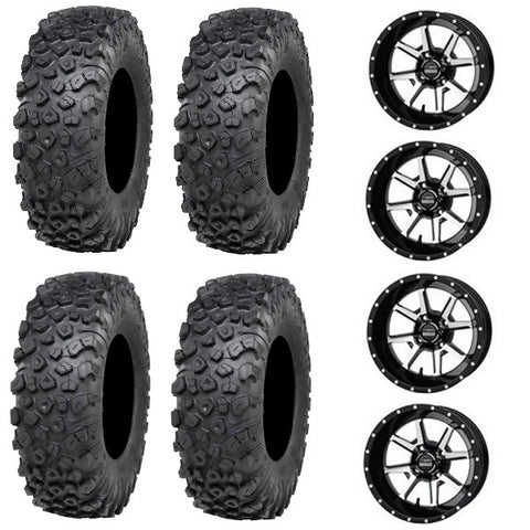 ITP Kinetic Tire & Wheel Kits - Frontline 556 Black & Machined Wheels