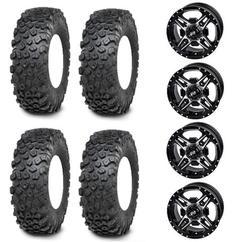 ITP Kinetic Tire & Wheel Kits - Tusk Beartooth Black & Machined Wheels