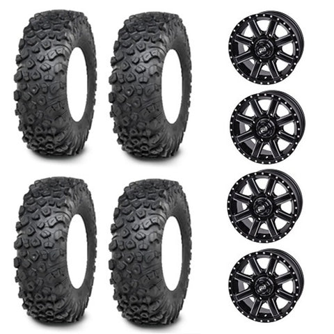 ITP Kinetic Tire & Wheel Kits - Tusk Cascade Black & Machined Wheels