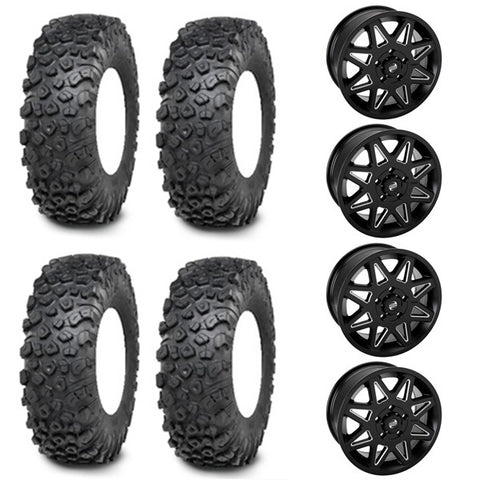 ITP Kinetic Tire & Wheel Kits - Tusk Tintic Matte Black & Milled Wheels