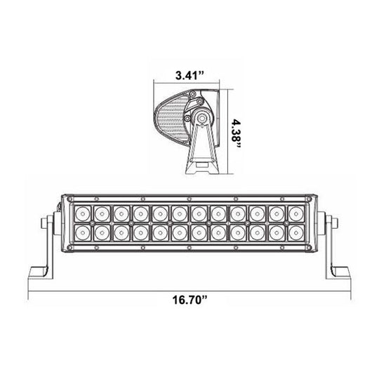 
                  
                    SuperATV 12" LED Combination Spot / Flood Light Bar Dimensions
                  
                