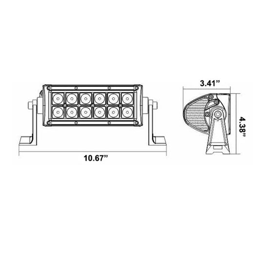
                  
                    SuperATV 6" LED Combination Spot / Flood Light Bar Dimensions
                  
                