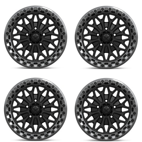 MSA Bolo Beadlock Wheels - MA053 Matte Black Gunmetal 15 Inch Set