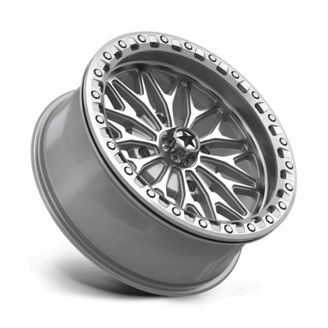 MSA Bolo Beadlock Wheels - MA053 Gloss Silver & Machined 18 Inch Profile