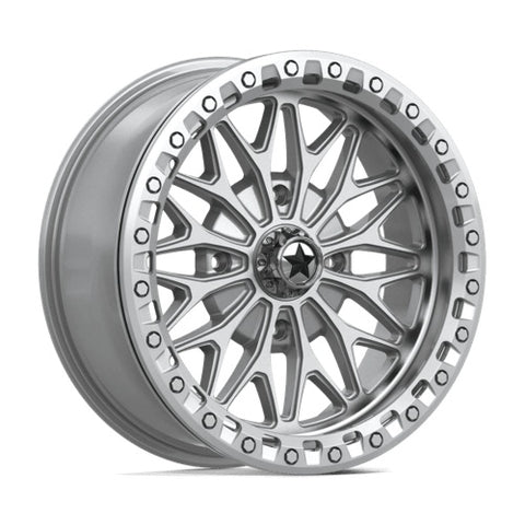 MSA Bolo Beadlock Wheels - MA053 Gloss Silver & Machined 18X7