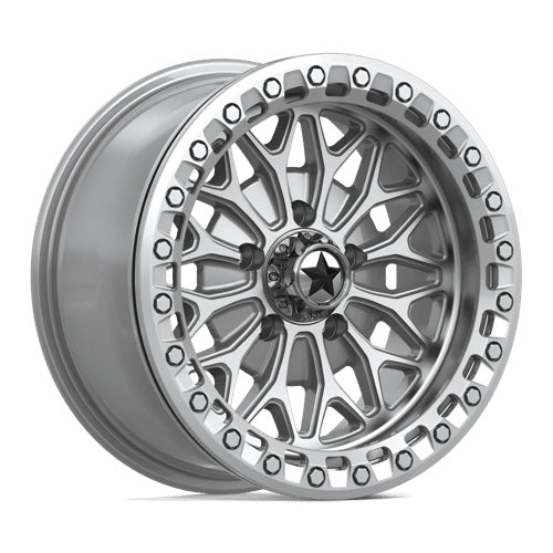 MSA Bolo Beadlock Wheels - MA053 Gloss Silver & Machined 15x7