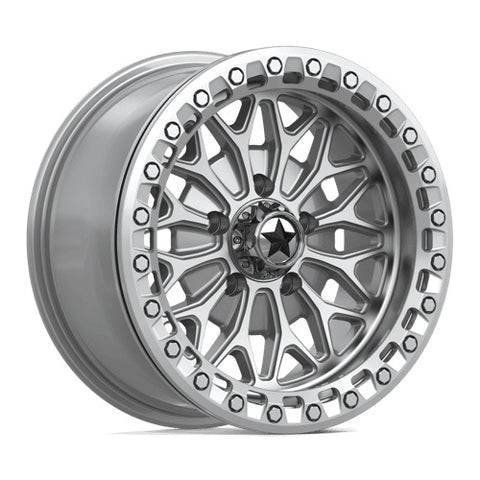 MSA Bolo Beadlock Wheels - MA053 Gloss Silver & Machined 15x7