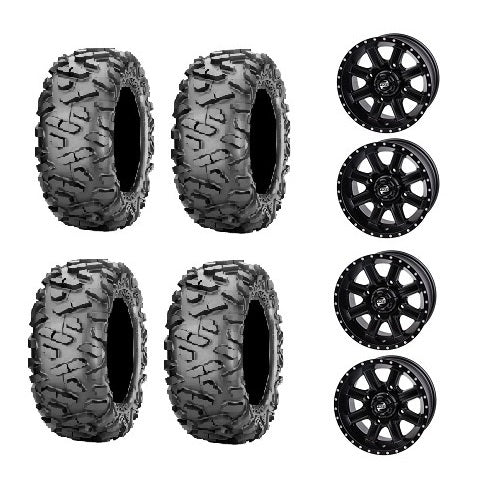 Maxxis Bighorn 28x10-14 Tires Mounted on Tusk Cascade Black