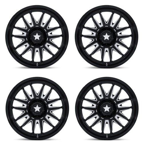 MSA MA055 Commander Wheels - Gloss Black & Milled - Set