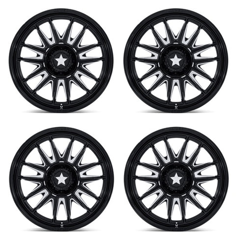 MSA MA055 Commander Wheels - Gloss Black & Milled - Set
