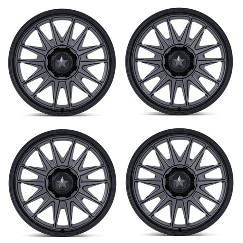 MSA MA055 Commander Wheels - Matte Gunmetal & Matte Black - Set