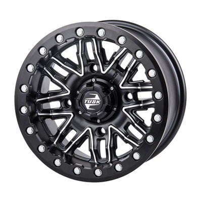 Tusk Nebo ATV UTV Beadlock Wheels - Black and Machined