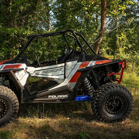 SuperATV Polaris RZR XP Turbo Rear Trailing Arms High Clearance Blue