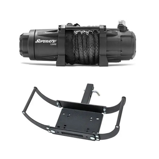 
                  
                    SuperATV Black Ops 12000 Synthetic Rope Winch & 2" Receiver Mount Plate
                  
                