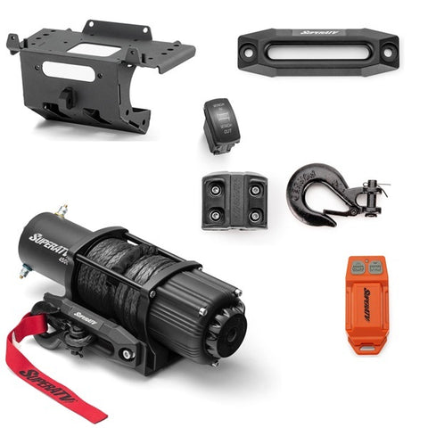 SuperATV Can-Am Maverick R Winch Mount & 4500 Winch