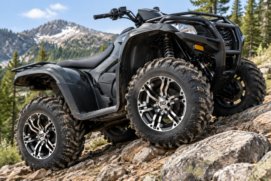 
                  
                    ITP SS212 Machined & Black Wheel on an ATV
                  
                