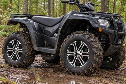 ITP SS212 Machined & Black Wheel - 12x7 on an ATV