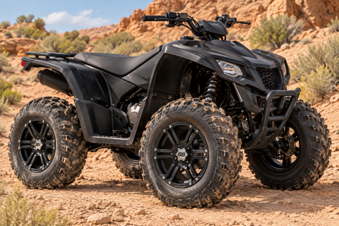 ITP SS212 Black Wheel on an ATV