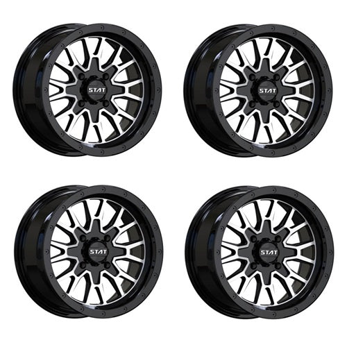 
                  
                    STAT-01 Machined Wheels - Gloss Black & Machined Set of 14x7
                  
                