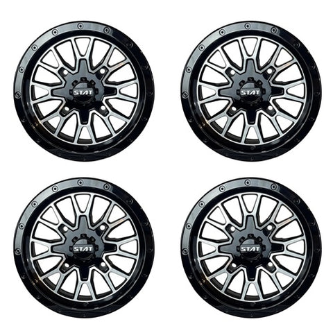 STAT-01 Machined Wheels Gloss Black & Machined Set