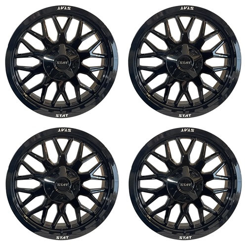 STAT OFFROAD STAT-04 Gloss Black ATV UTV Wheels 20x7 Set