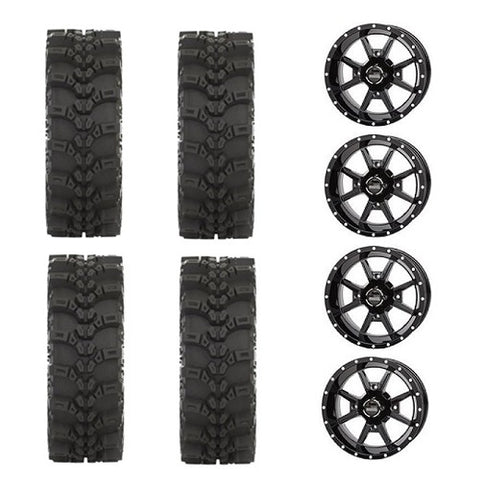 STAT FC-318 Tire & Wheel Kits 28x10-14 on Frontline 556 Gloss Black 4/110 Wheels