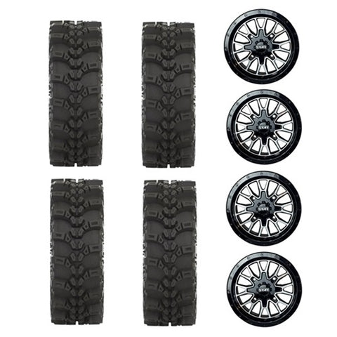 STAT FC-318 Tire & Wheel Kits on STAT-01 Black & Machined Wheels