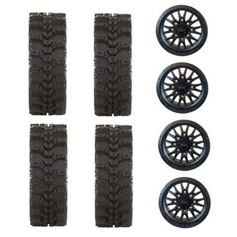 STAT FC-318 Tire & Wheel Kits on STAT-01 Satin Black Wheels