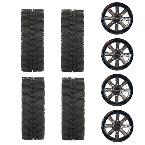 STAT FC-318 Tire & Wheel Kits on STAT-02 Gloss Dark Tint Wheels