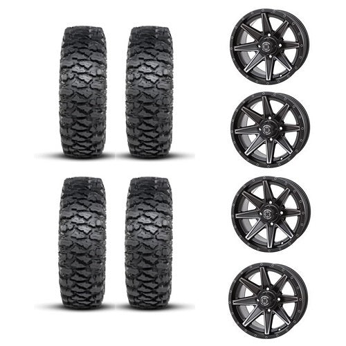
                  
                    ITP Savage XT Tire & Wheel Kits on Frontline 308 Matte Black Wheels
                  
                