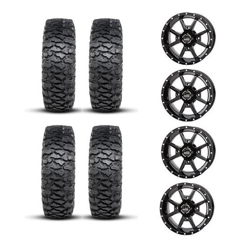 ITP Savage XT Tire & Wheel Kits on Frontline 556 Gloss Black Wheels