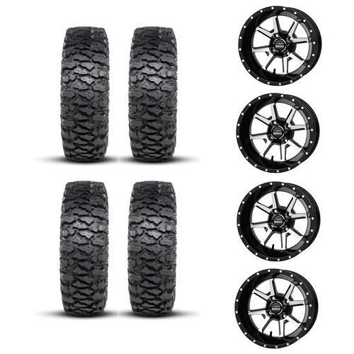 
                  
                    ITP Savage XT Tire & Wheel Kits on Frontline 556 Black & Machine Wheels
                  
                